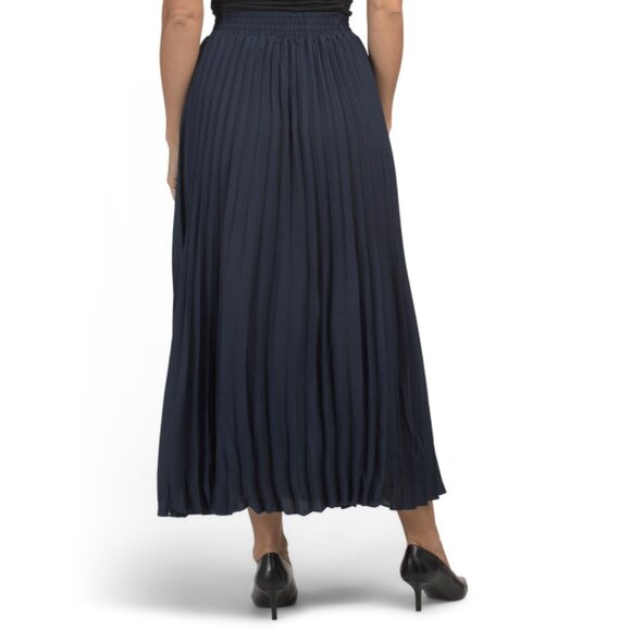 MAX STUDIO LONDON Navy Pleated Maxi Skirt - Picture 2 of 2